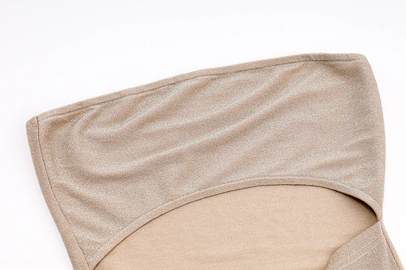 Women's Strapless Hollow Out Slit Dress | Sexy Mid-Calf Clubwear