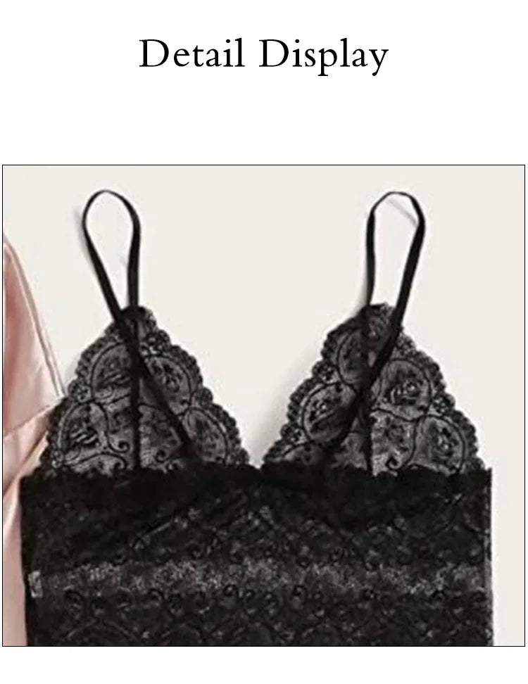 4-Piece Women’s Silk Satin Pajama Set with Robe | Sexy Lace Lingerie & Nightwear