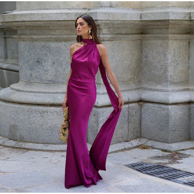 Backless Halter Maxi Dress | Summer 2025 Slim Fit Gown for Women
