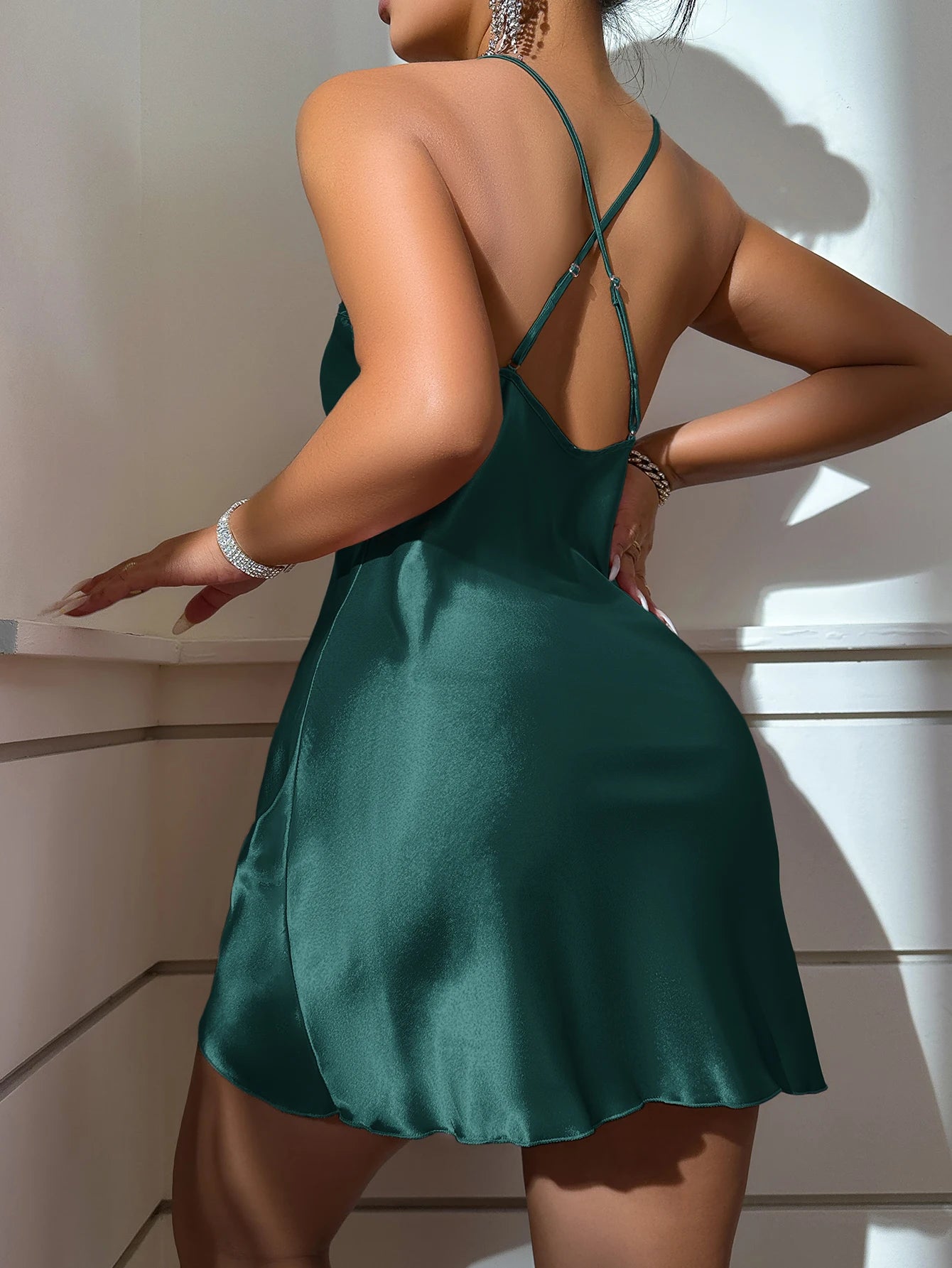 Sexy Ice Silk Backless Slip Dress | Women's Summer Nightwear Pajamas